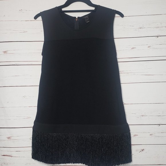 J. Crew Black Sleeveless Tunic with Fringe Hem - Picture 6 of 13